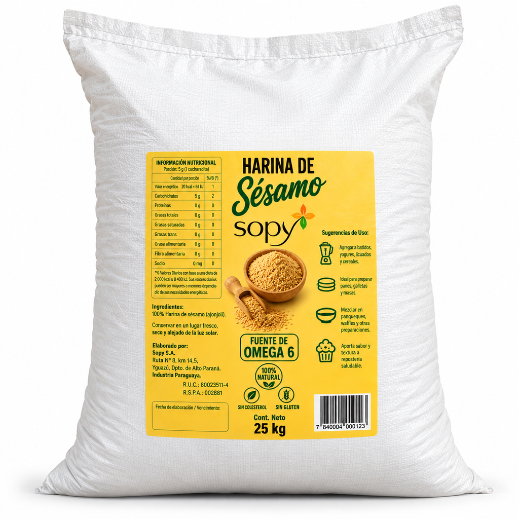 [7842566000758] Harina de Sésamo SOPY 25 kg