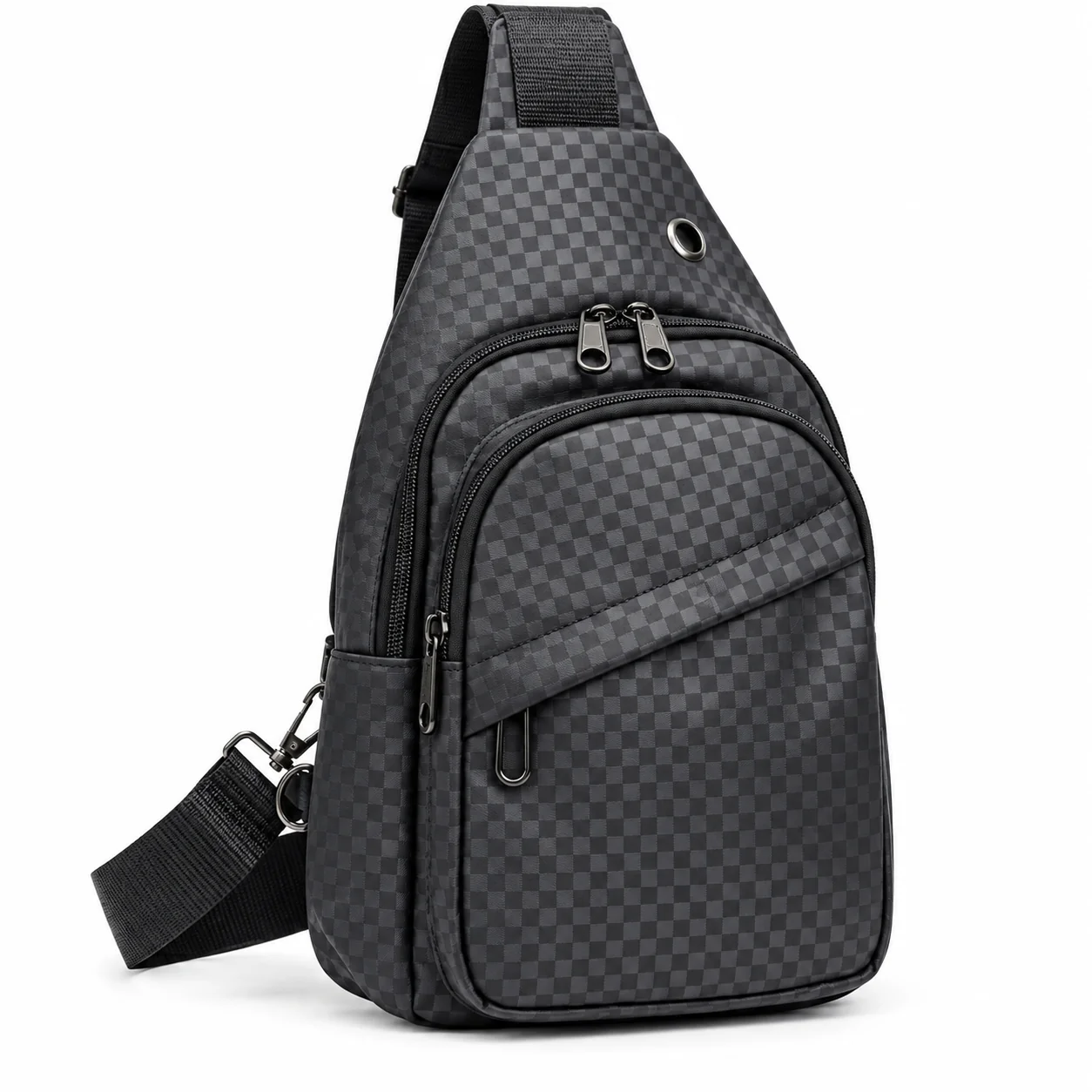 [MOCH-BAND-CUAD] Mochila bandolera de un hombro — Diseño cuadriculado