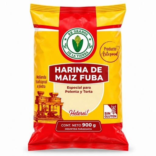 Harina de Maíz Fubá RK Granos de la Tierra 900 g